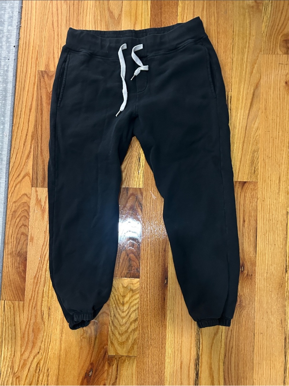NSF Black Jogger Sweatpants with White Drawstring